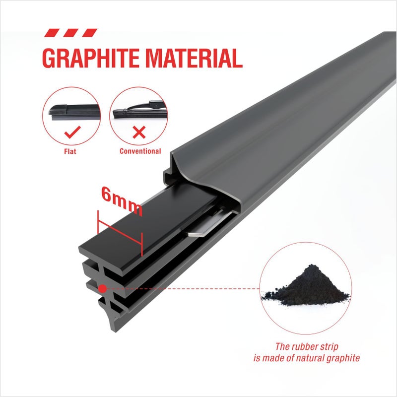 BERG REGEN 26 inch Frameless Adjustable Size of Universal 4 PCs Refills Replacement Windshield Wiper Refills Replacement for Tesla Toyota Hyundai Honda Front & Rear Windshield Wiper Baldes Rubber Strips - Image 2